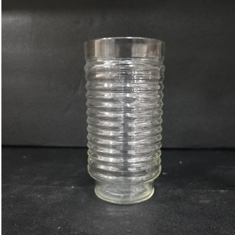 Anchor‎ Hocking Clear Iced Tea Glass, Ribbed Designed Tumbler, Vintage Drinkware